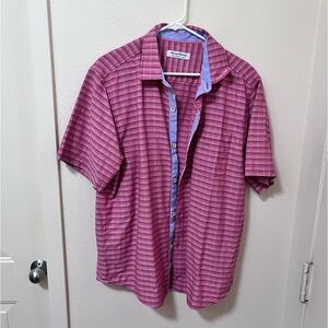 •TOMMY BAHAMA• The Coconut Point Pink Button Up Striped Size Large